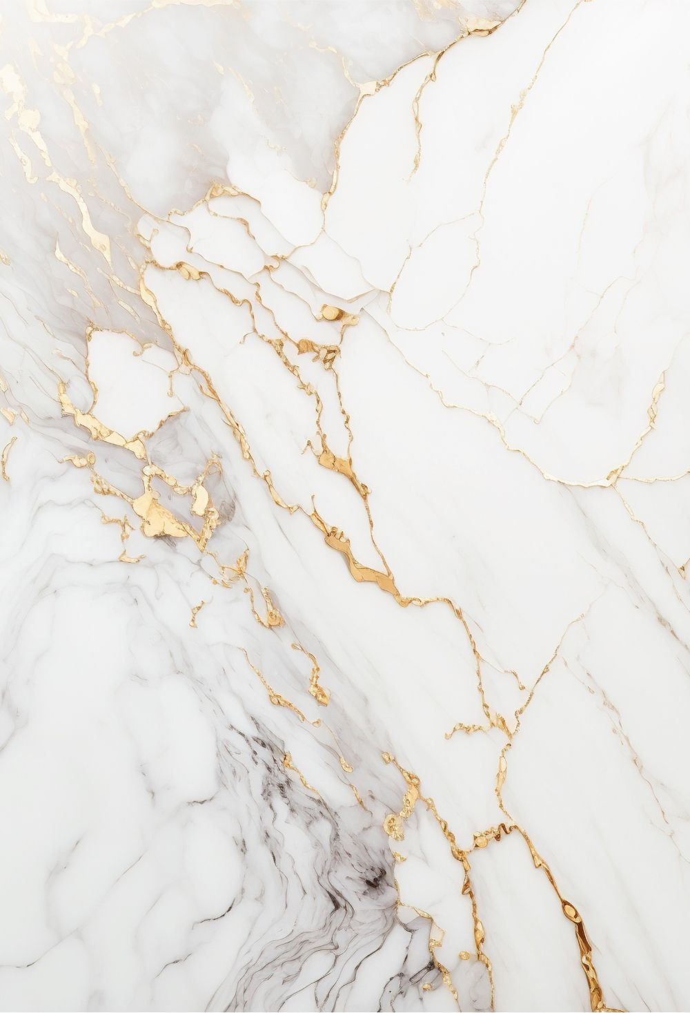 White marble with golden veins texture background.