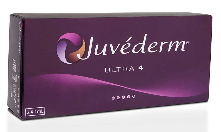 Juvederm Ultra 4 packaging for dermal fillers.