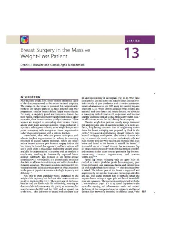 Chapter on breast surgery for massive weight-loss patients