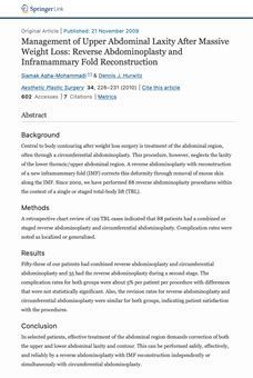 Medical article on abdominal laxity management.