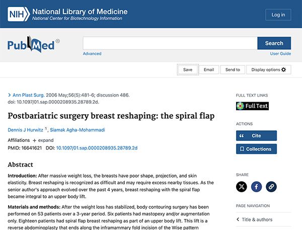 Post-bariatric surgery breast reshaping article overview.