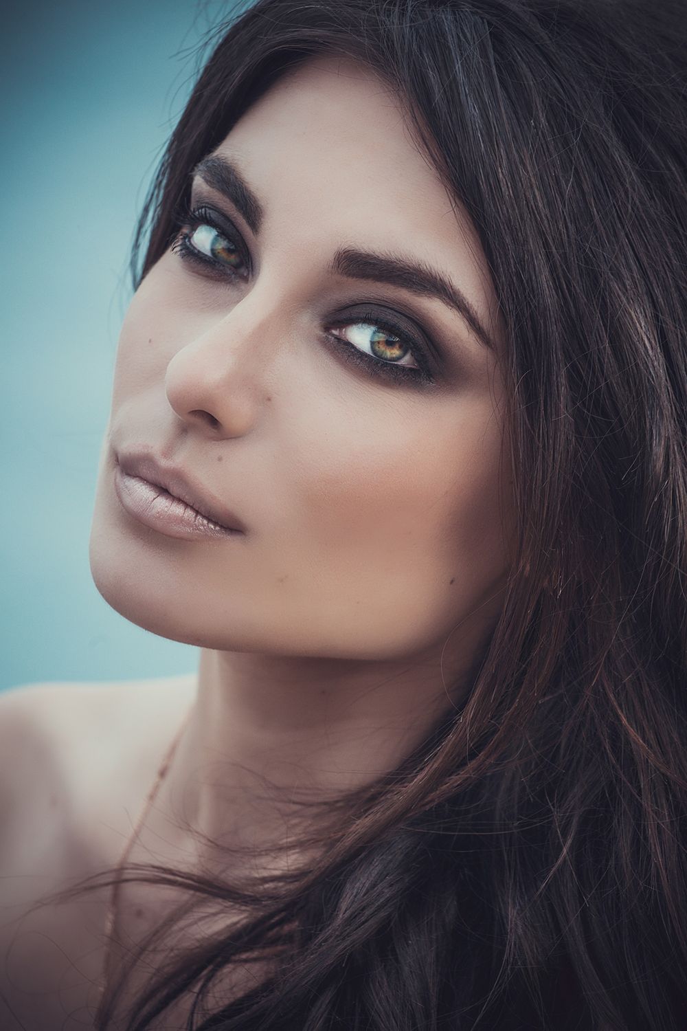 Close-up of a beautiful young middle eastern woman